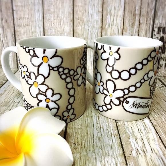 fuminaga0503 プルメリア柄&ベージュ✨マグカップSET